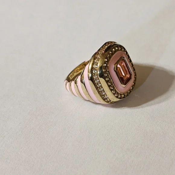 Genuine Carol Brodie Rarities Pink Topaz Ring in 14k over Sterling Silver Sz 5! - Picture 4 of 6